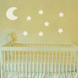 Dětská samolepka - Měsíc a hvězdy | malé